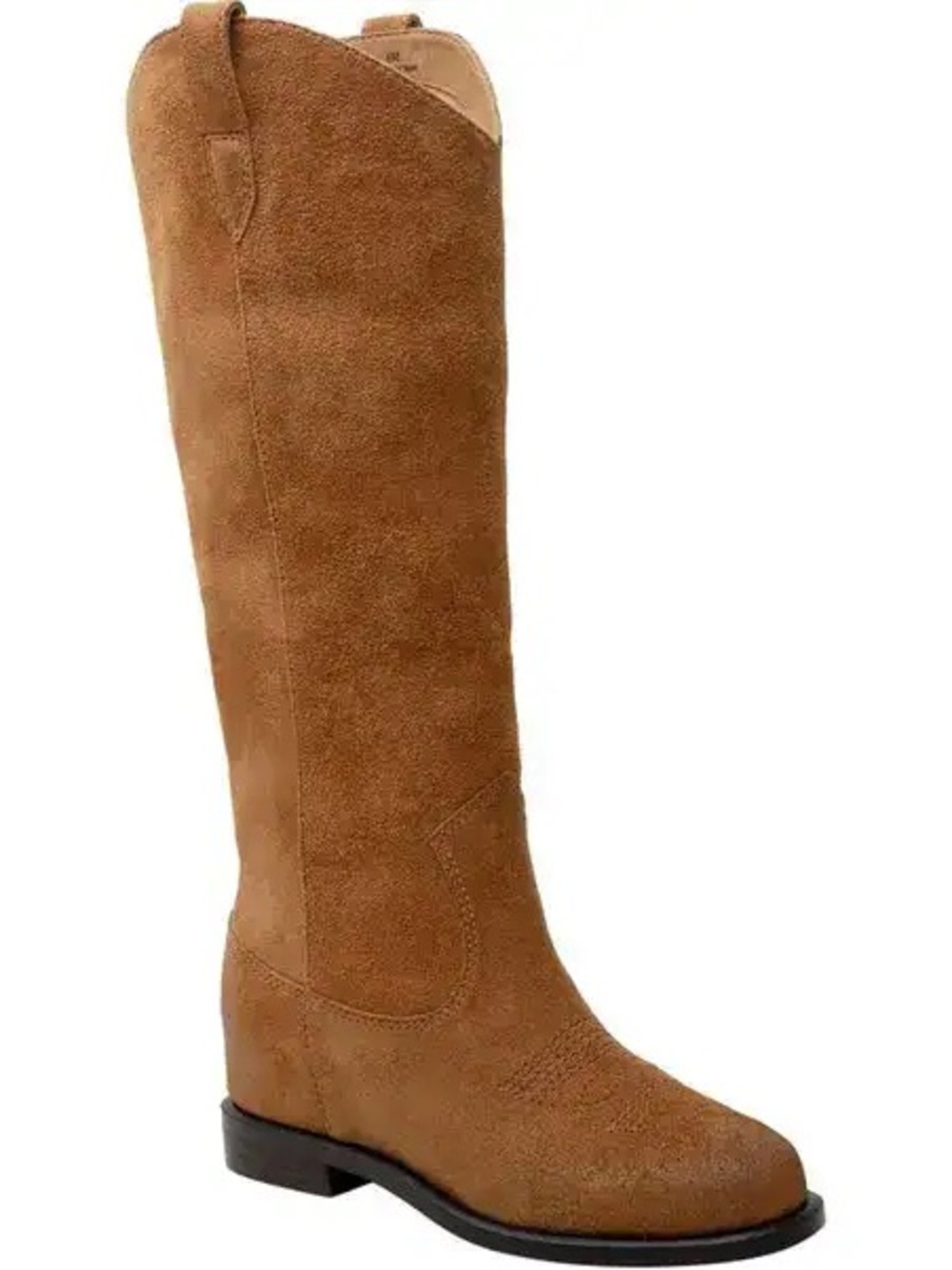 Paolo Tan Suede Tall Riding Boot